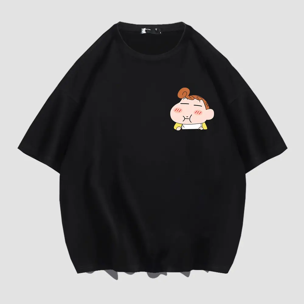 Men's White Shin New Cartoon T-Shirt with Cute Design