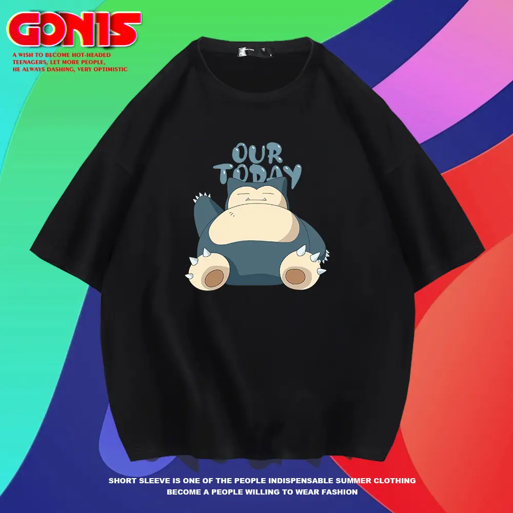 Japanese Cartoon Kirby T-Shirt White Loose Fit