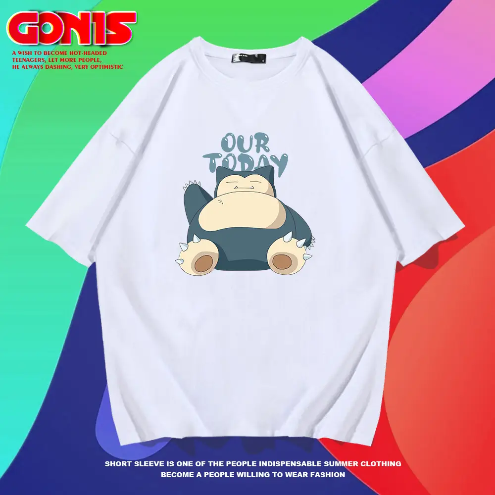 Japanese Cartoon Kirby T-Shirt White Loose Fit