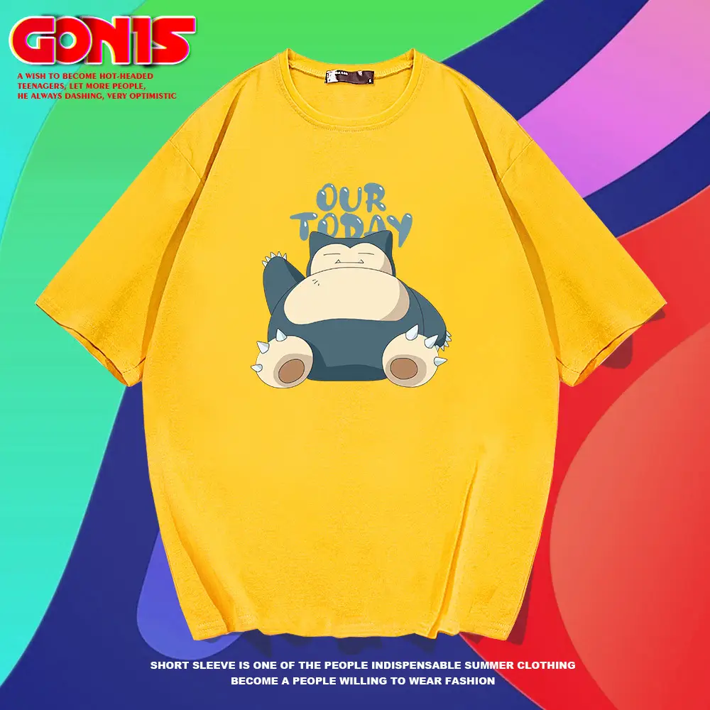 Japanese Cartoon Kirby T-Shirt White Loose Fit