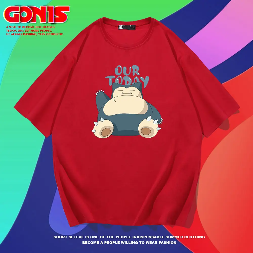 Japanese Cartoon Kirby T-Shirt White Loose Fit