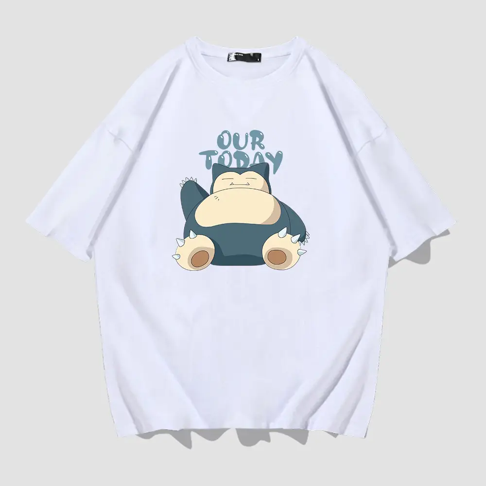 Japanese Cartoon Kirby T-Shirt White Loose Fit