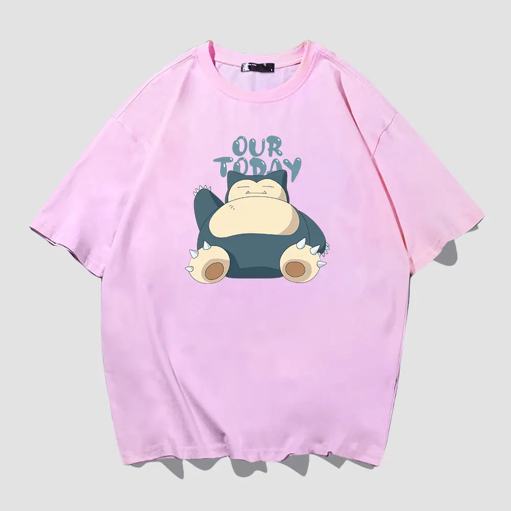 Japanese Cartoon Kirby T-Shirt White Loose Fit