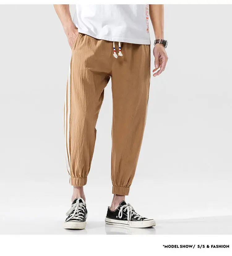 Men's Black Track Pants with 3 Stripes Large Cuffs — feature 60
