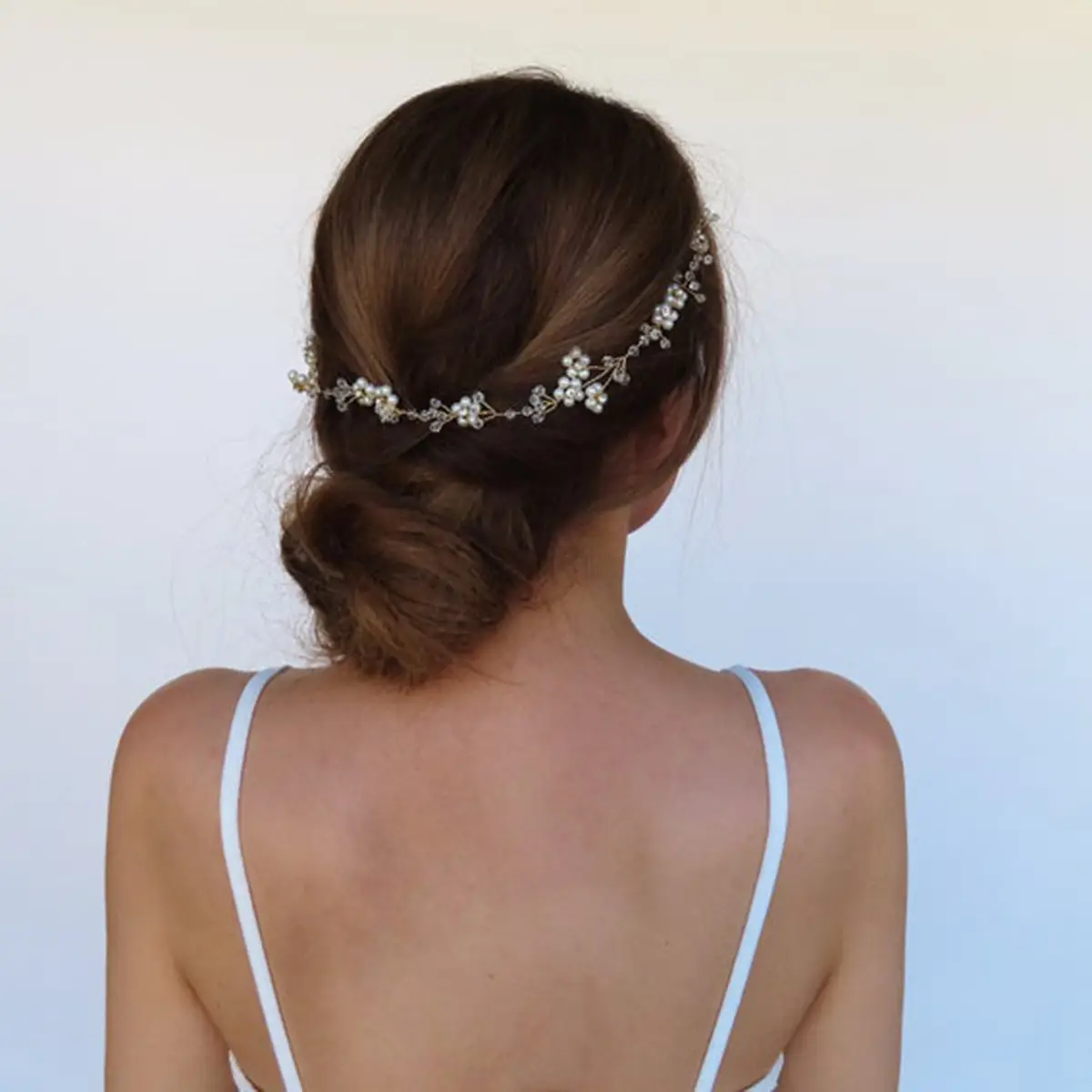 Pearl Beaded Hair Band for Bridal & Wedding Groomsmen - Image 4