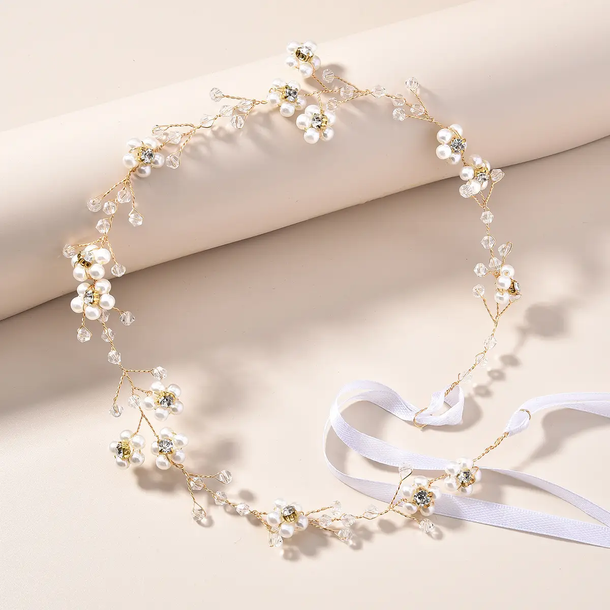 Pearl Beaded Hair Band for Bridal & Wedding Groomsmen - Image 5
