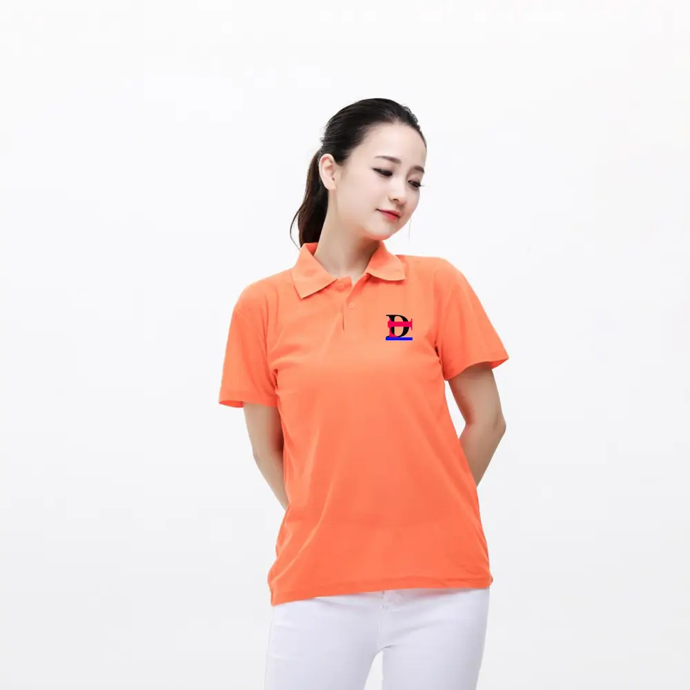 Men Orange Polo Shirt with Button Collar - Image 17