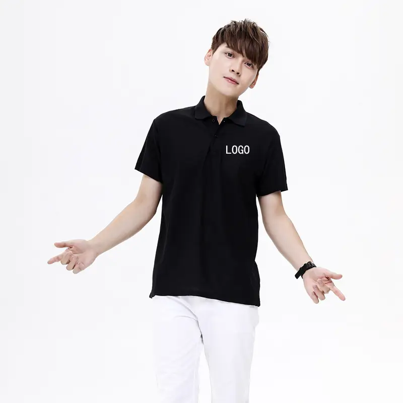 Men Orange Polo Shirt with Button Collar - Image 18