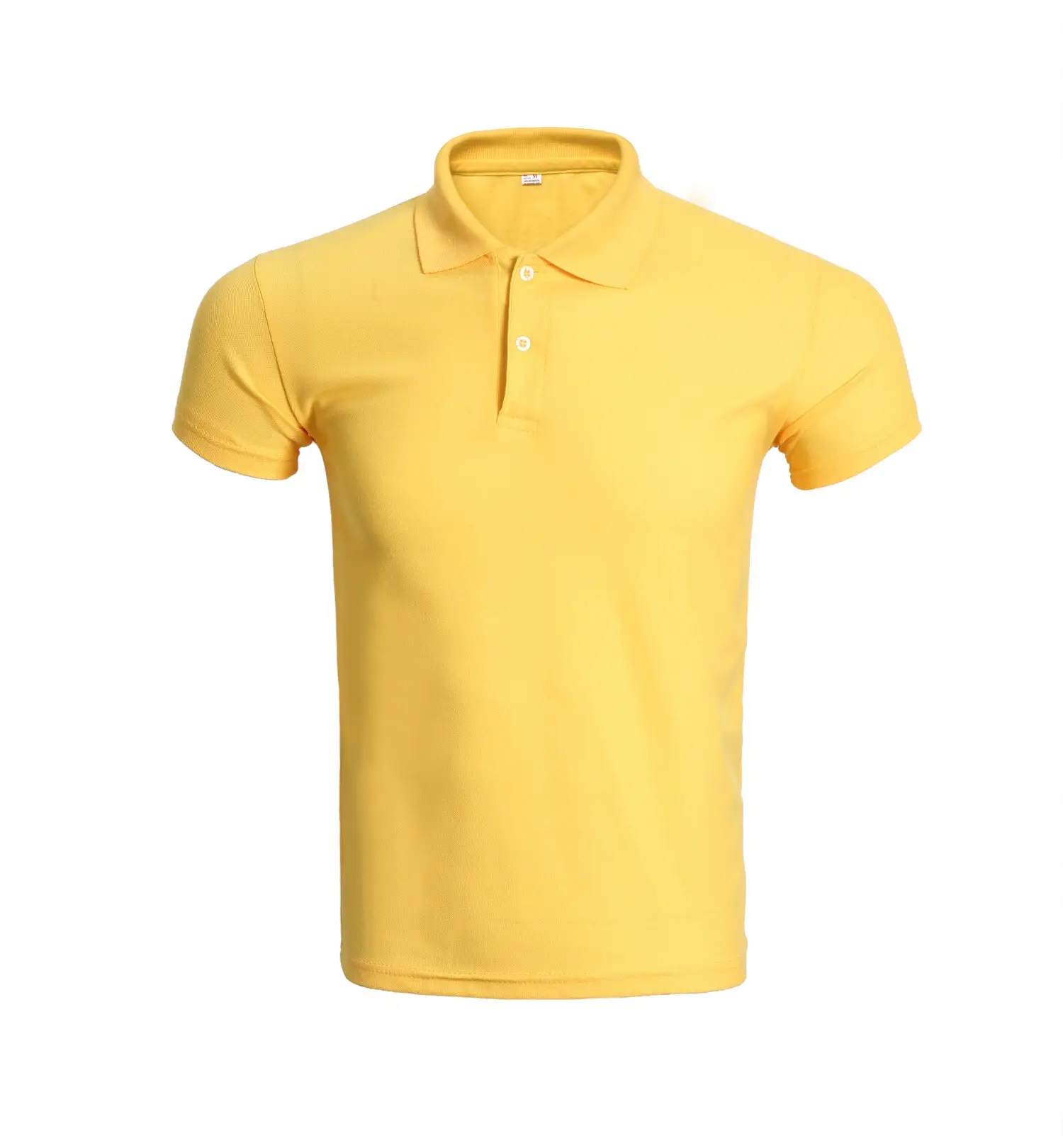 Men Orange Polo Shirt with Button Collar - Image 2