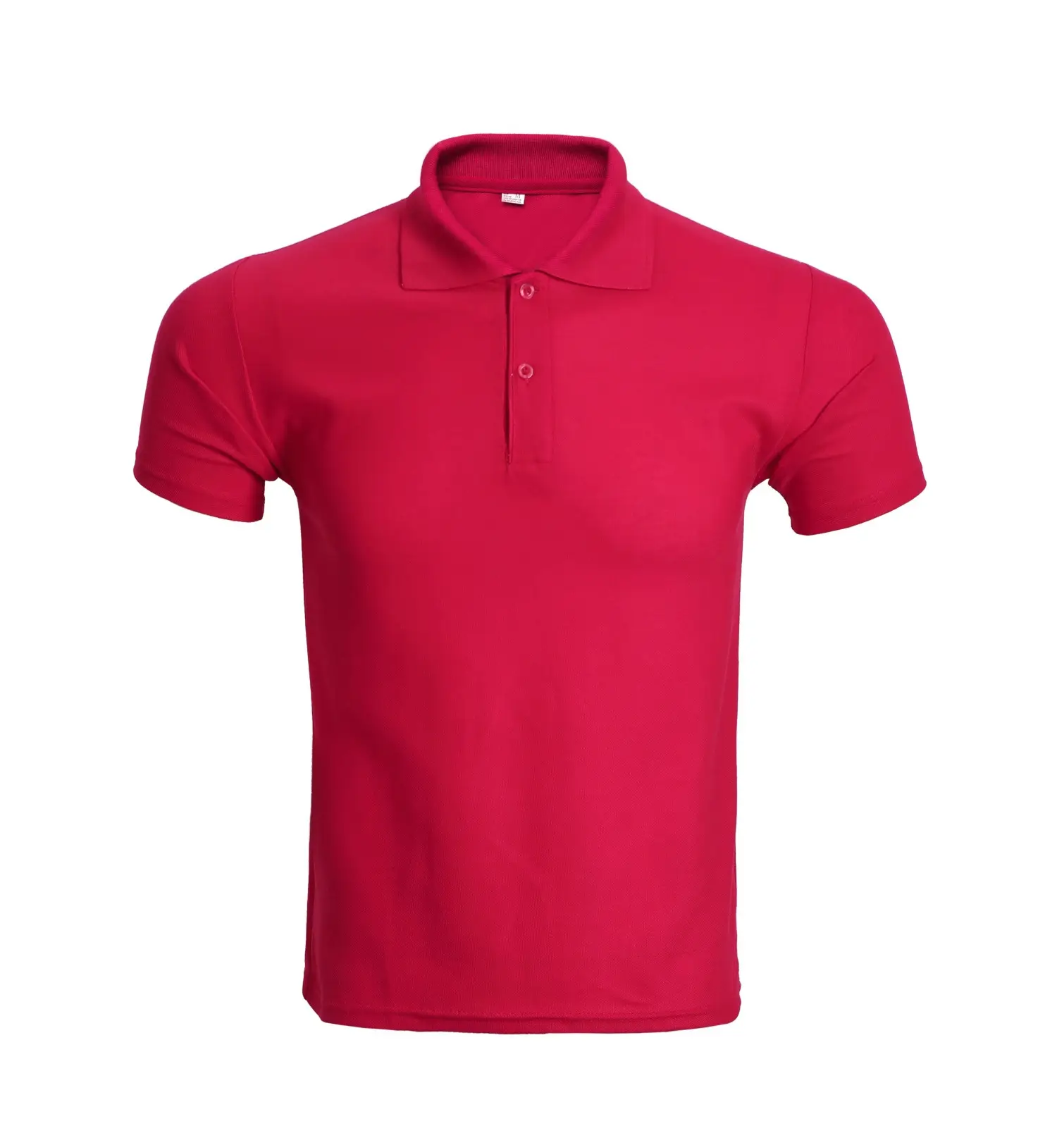 Men Orange Polo Shirt with Button Collar - Image 3