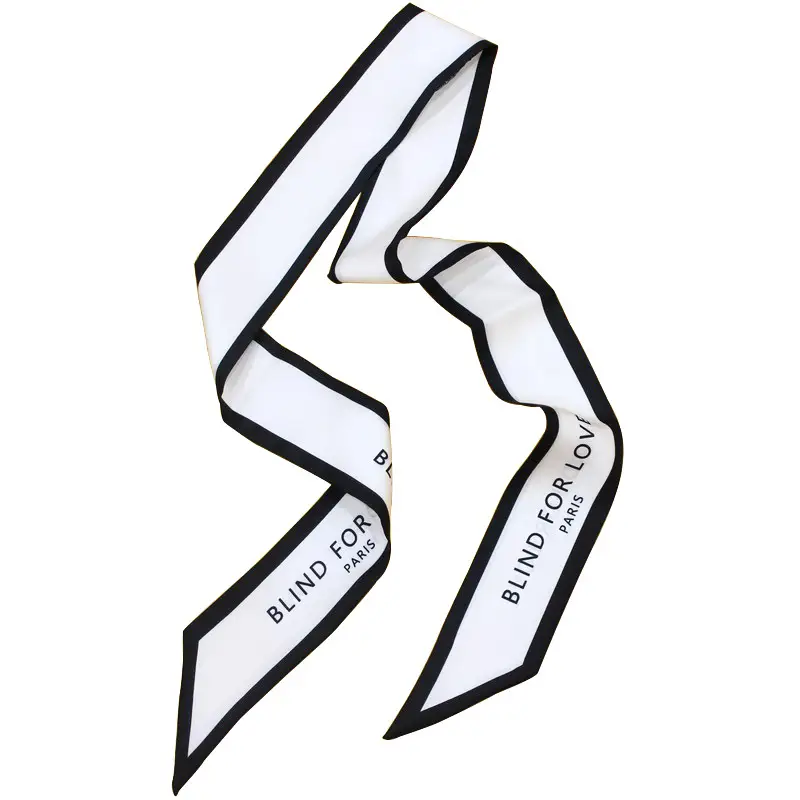 Black & White Silk Scarf for Women - Image 13