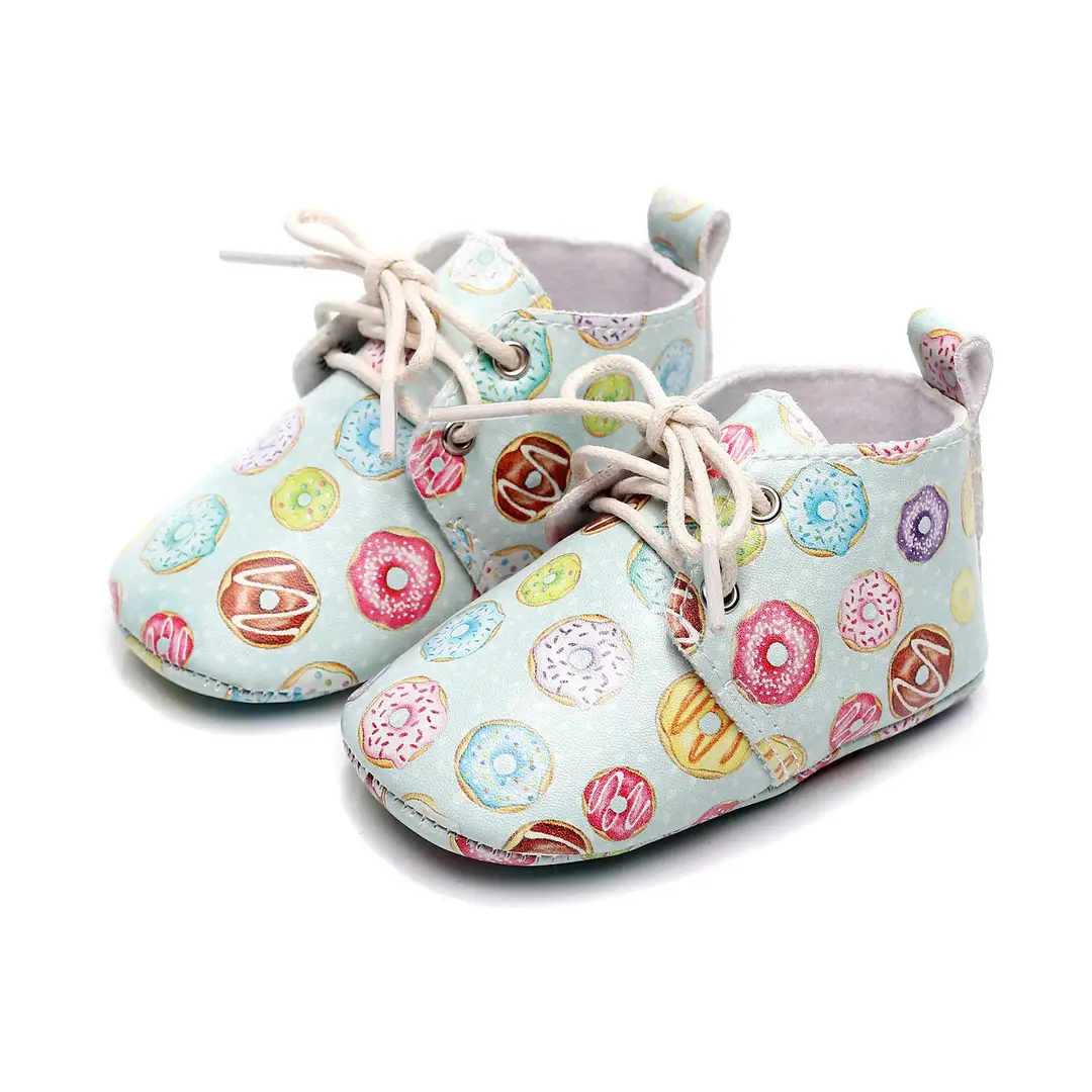 Lace-Up Cartoon Pu Baby Shoes Infant Walking Shoes Wholesale Non-Slip Growth Walking Cartoon Non-Slip Shoes - Image 4