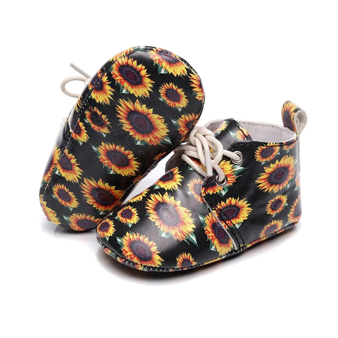 Lace-Up Cartoon Pu Baby Shoes Infant Walking Shoes Wholesale Non-Slip Growth Walking Cartoon Non-Slip Shoes - Image 6