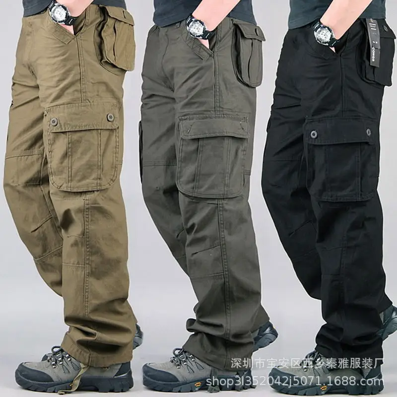 Men's Multi-Pocket Outdoor Cargo Pants Large Straight Sports Pants - Image 2