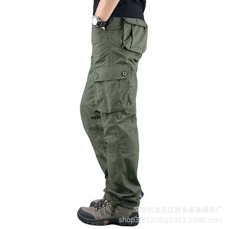 Men's Multi-Pocket Outdoor Cargo Pants Large Straight Sports Pants - Image 3