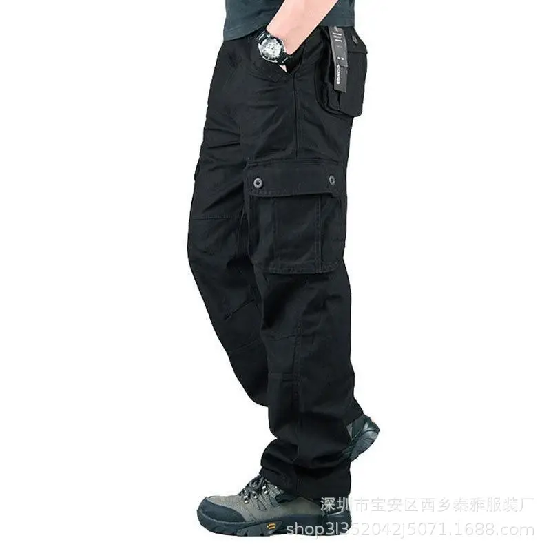 Men's Multi-Pocket Outdoor Cargo Pants Large Straight Sports Pants - Image 4