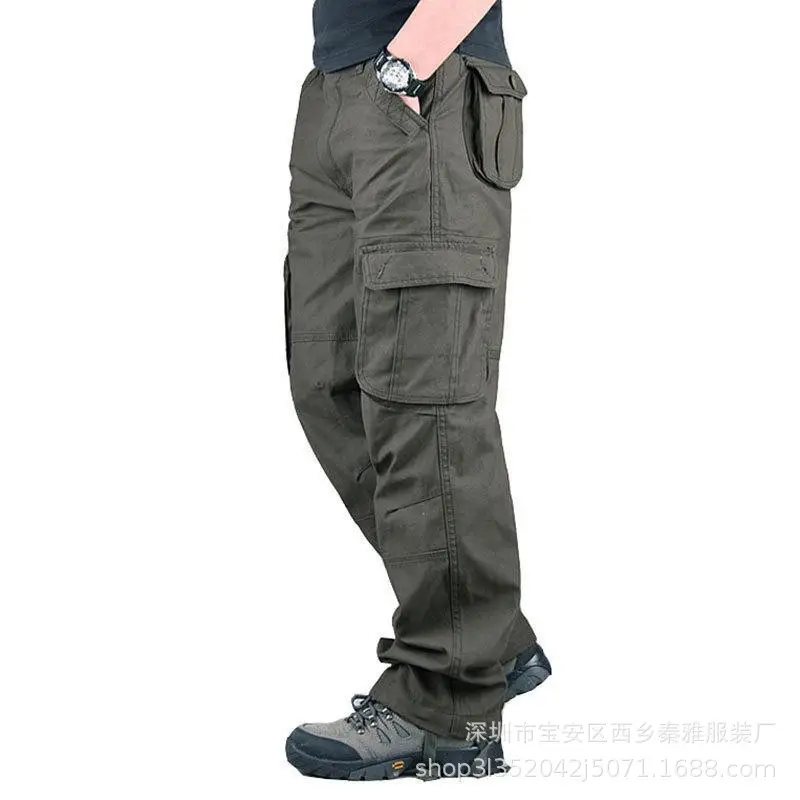 Men's Multi-Pocket Outdoor Cargo Pants Large Straight Sports Pants - Image 6
