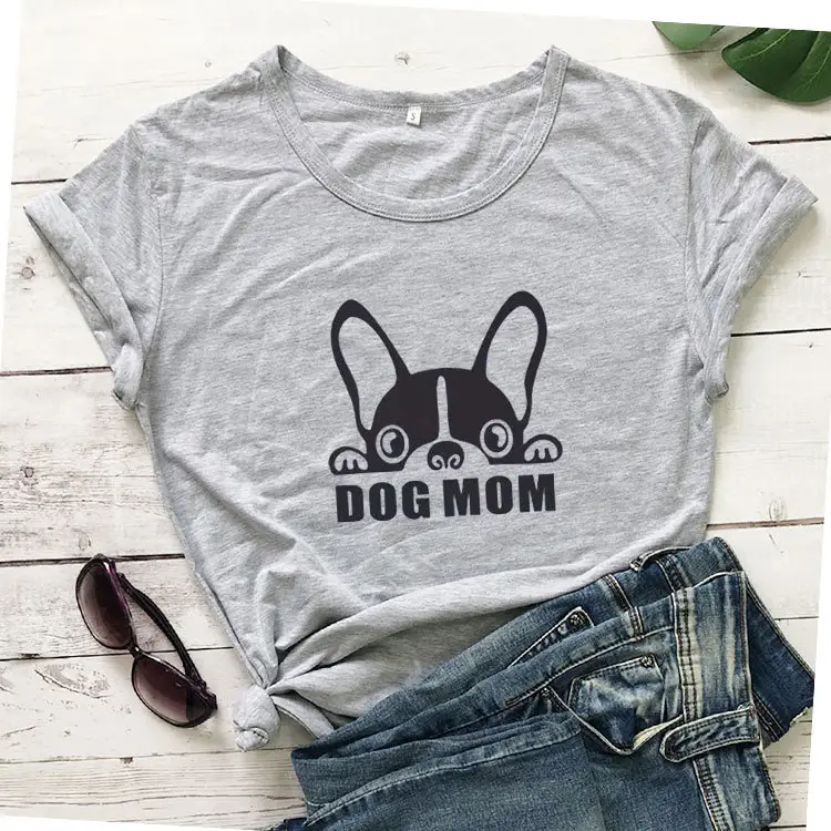 Dog Mom Graphic T-Shirt Yellow Short Sleeve - Image 3