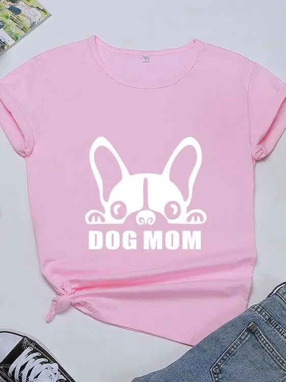 Dog Mom Graphic T-Shirt Yellow Short Sleeve - Image 8