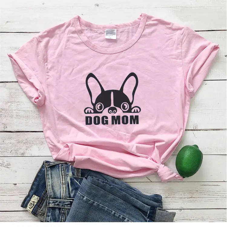 Dog Mom Graphic T-Shirt Yellow Short Sleeve - Image 6