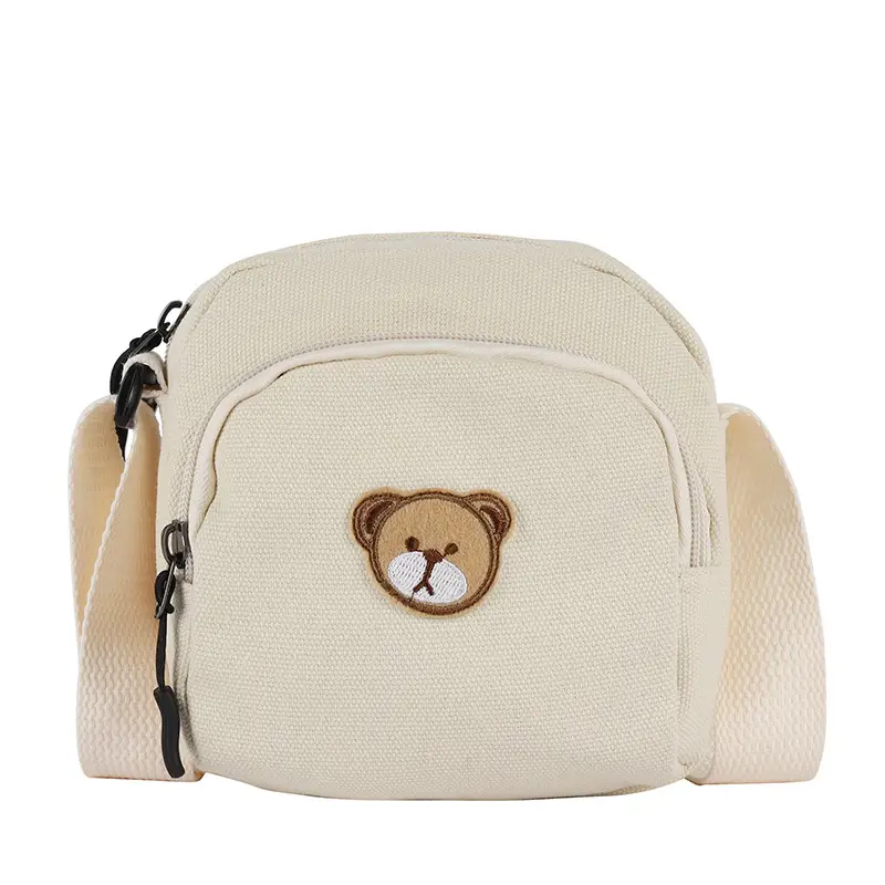 Cute Cartoon Bear Canvas Shoulder Bag Set