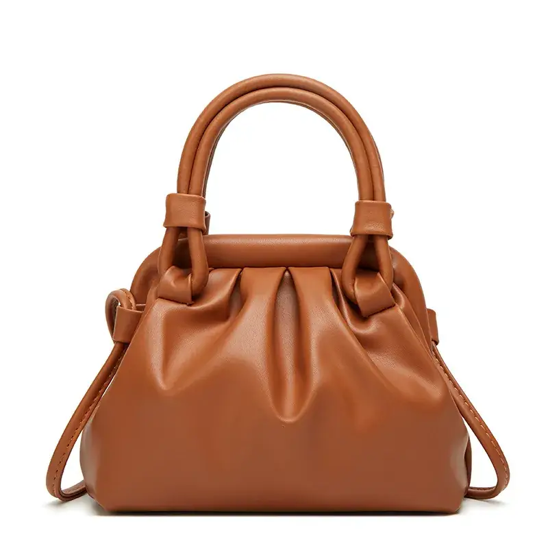 2023 New Fashionable PU Shoulder Crossbody Bag Tan - Image 4