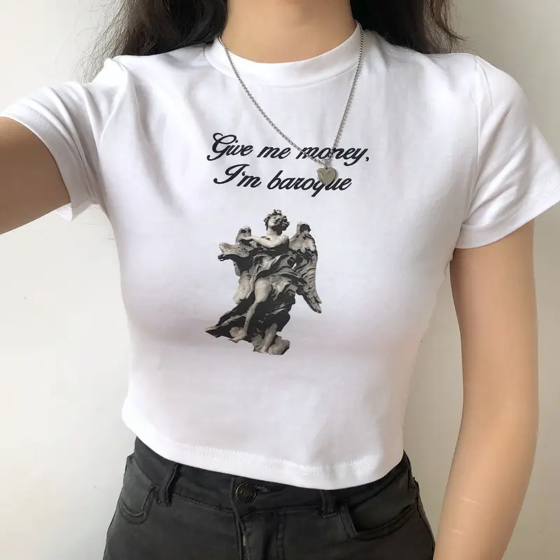 Women Korean Style Short T-Shirt 2025 Summer - Image 3