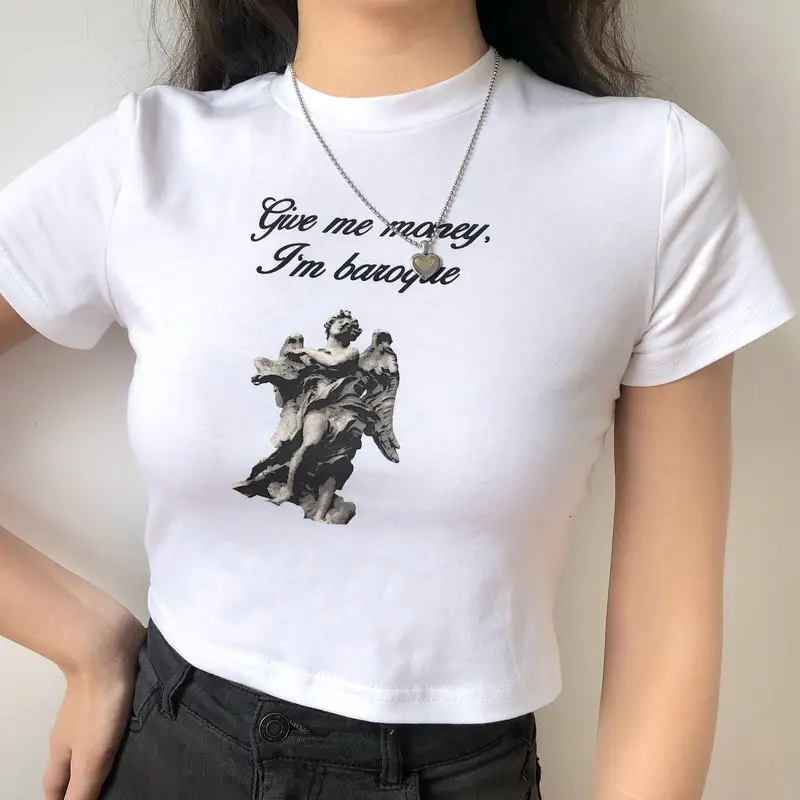 Women Korean Style Short T-Shirt 2025 Summer - Image 4