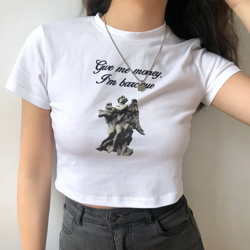 Women Korean Style Short T-Shirt 2025 Summer - Image 5