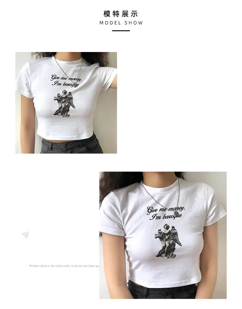 Women Korean Style Short T-Shirt 2025 Summer — feature 3