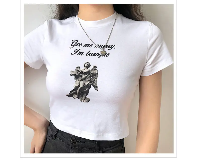 Women Korean Style Short T-Shirt 2025 Summer — feature 5
