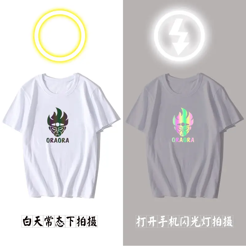 Cross-border Lightning Effect T-Shirt White - Image 3