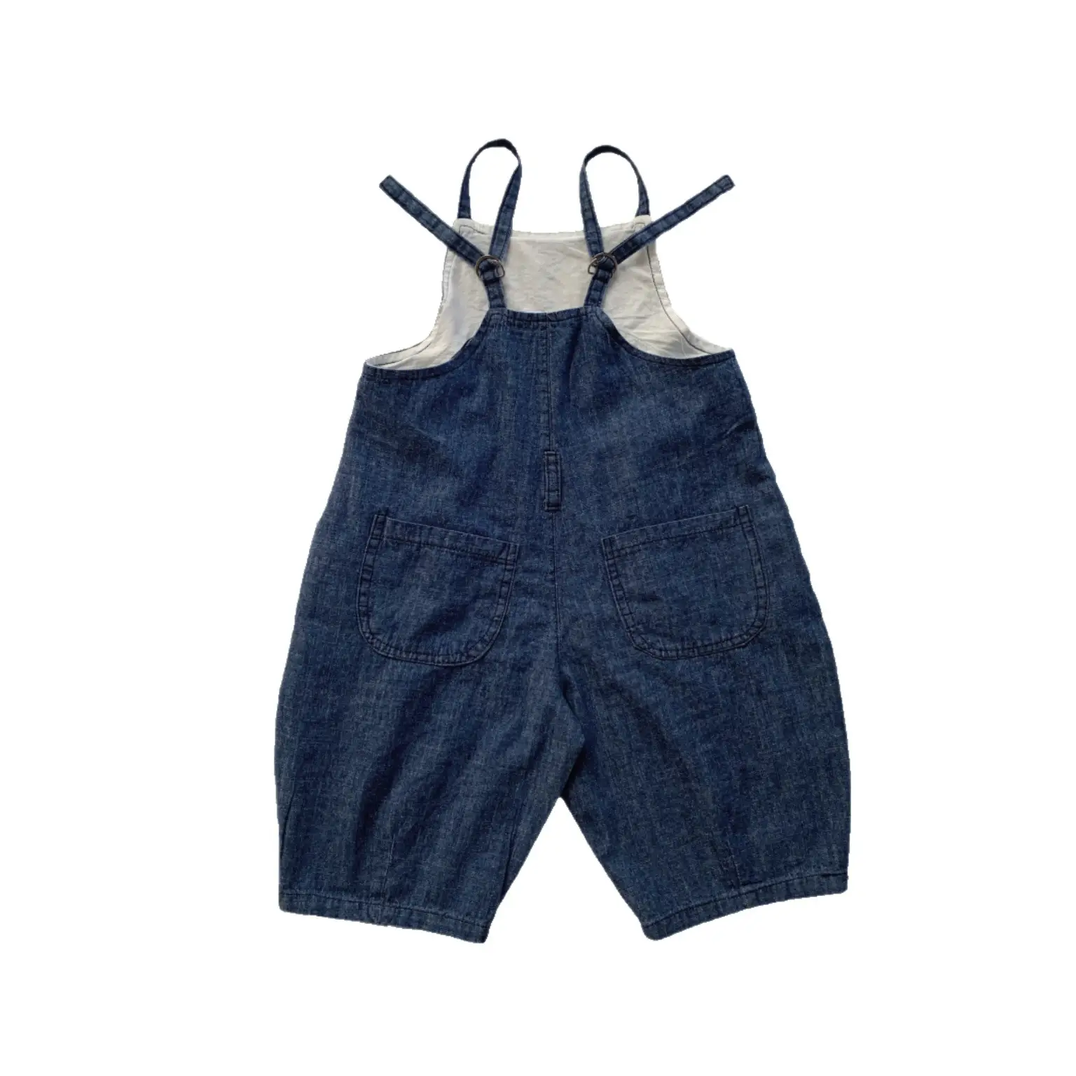 Women Denim Strappy Pants Blue Western Style - Image 6