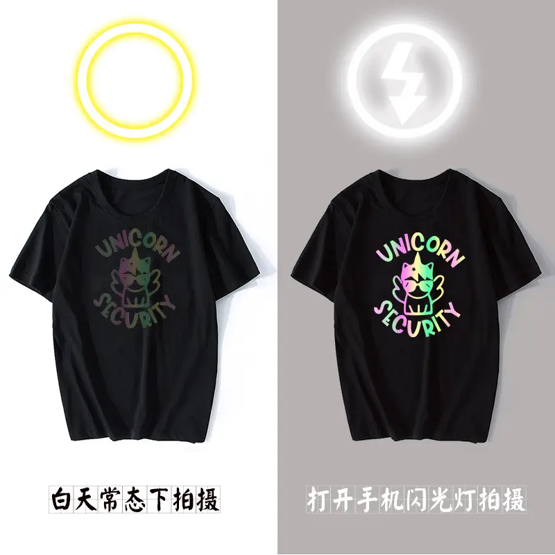 Unicorn Style T-Shirt Black Crewneck Super Hot Ins