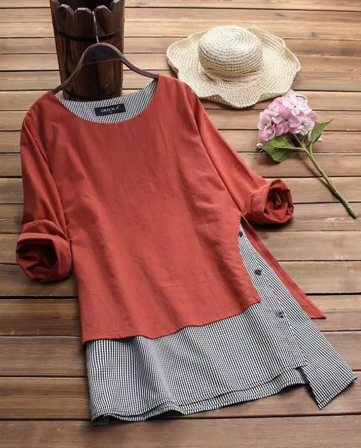 Green Women's Striped T-Shirt Set with Button Front