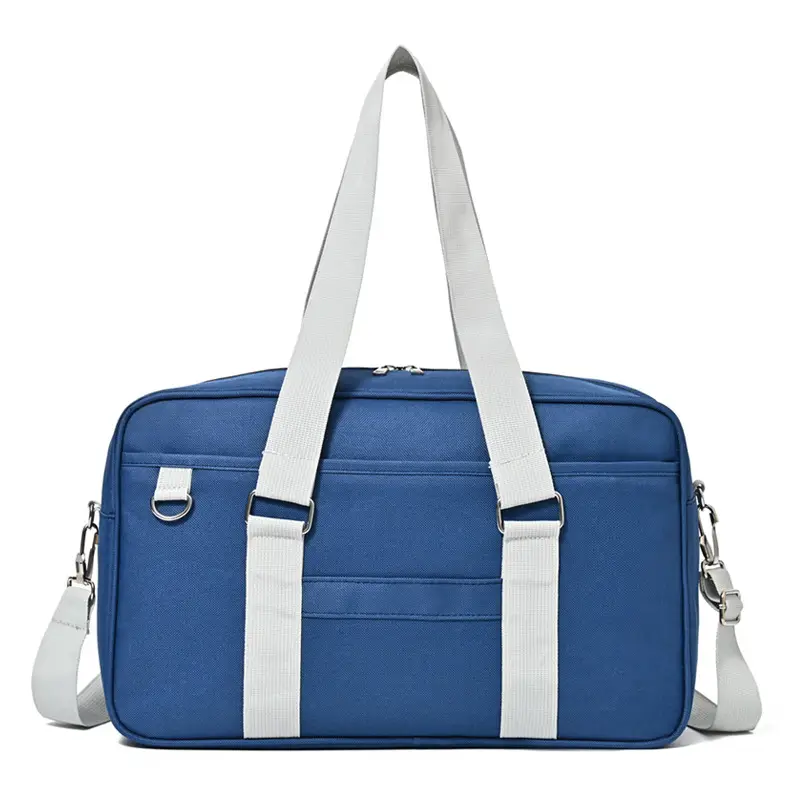 Black Japanese Style Canvas College Shoulder Tote Bag - Image 7