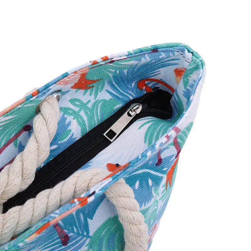 Women's Flamingo Print Shoulder Bag Large Capacity Canvas - Image 3