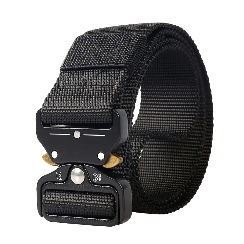 Black Nylon Tactical Belt Quick Release Alloy Buckle - Image 3