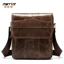 Men's Black Genuine Leather Crossbody Bag Vertical Zip — feature 12
