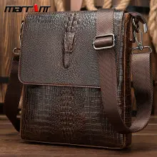 Men's Black Genuine Leather Crossbody Bag Vertical Zip — feature 18