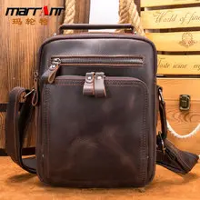 Men's Black Genuine Leather Crossbody Bag Vertical Zip — feature 26