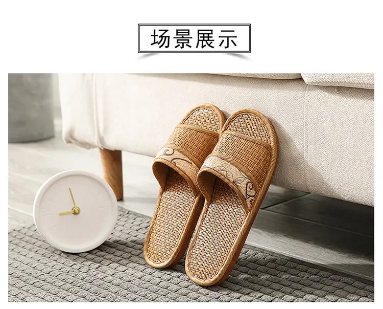 Woven Rattan Summer Slippers for Men Women Brown β feature 13