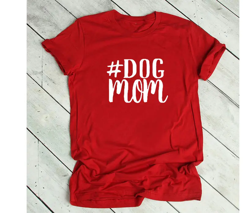Dog Mom Printed Black T-Shirt Short Sleeve - Image 10