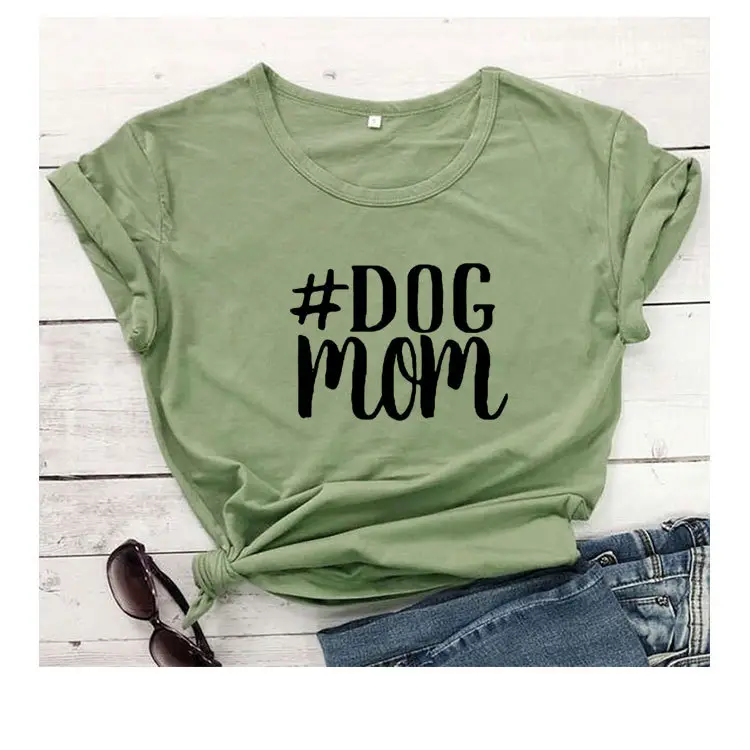 Dog Mom Printed Black T-Shirt Short Sleeve - Image 4