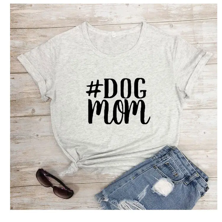 Dog Mom Printed Black T-Shirt Short Sleeve - Image 8