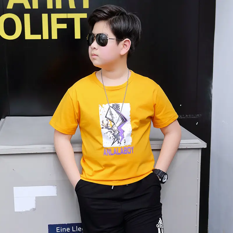 Fat Plus Large Boys Yellow Graphic T-Shirt - Image 6