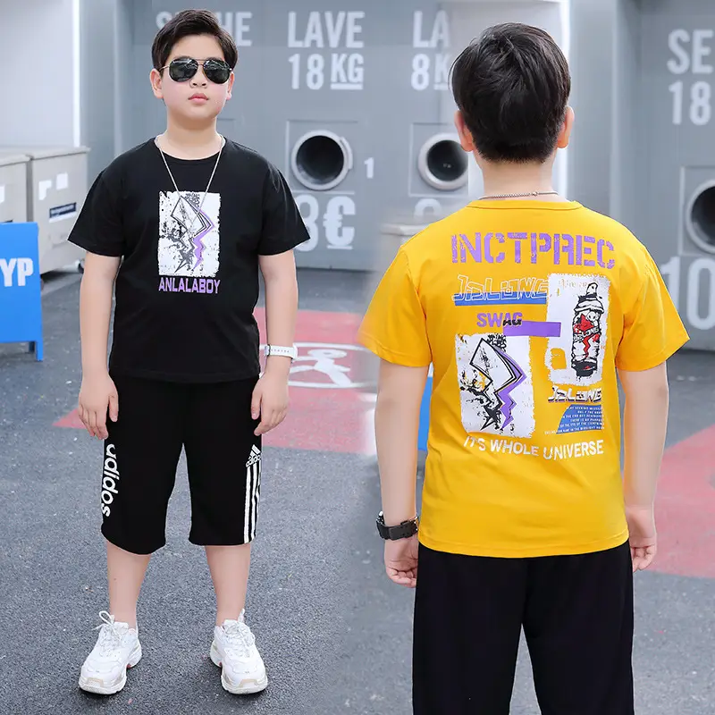 Fat Plus Large Boys Yellow Graphic T-Shirt - Image 7
