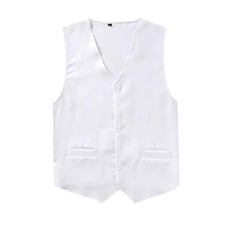 White Sleeveless V-Neck Vests for Men - Image 10