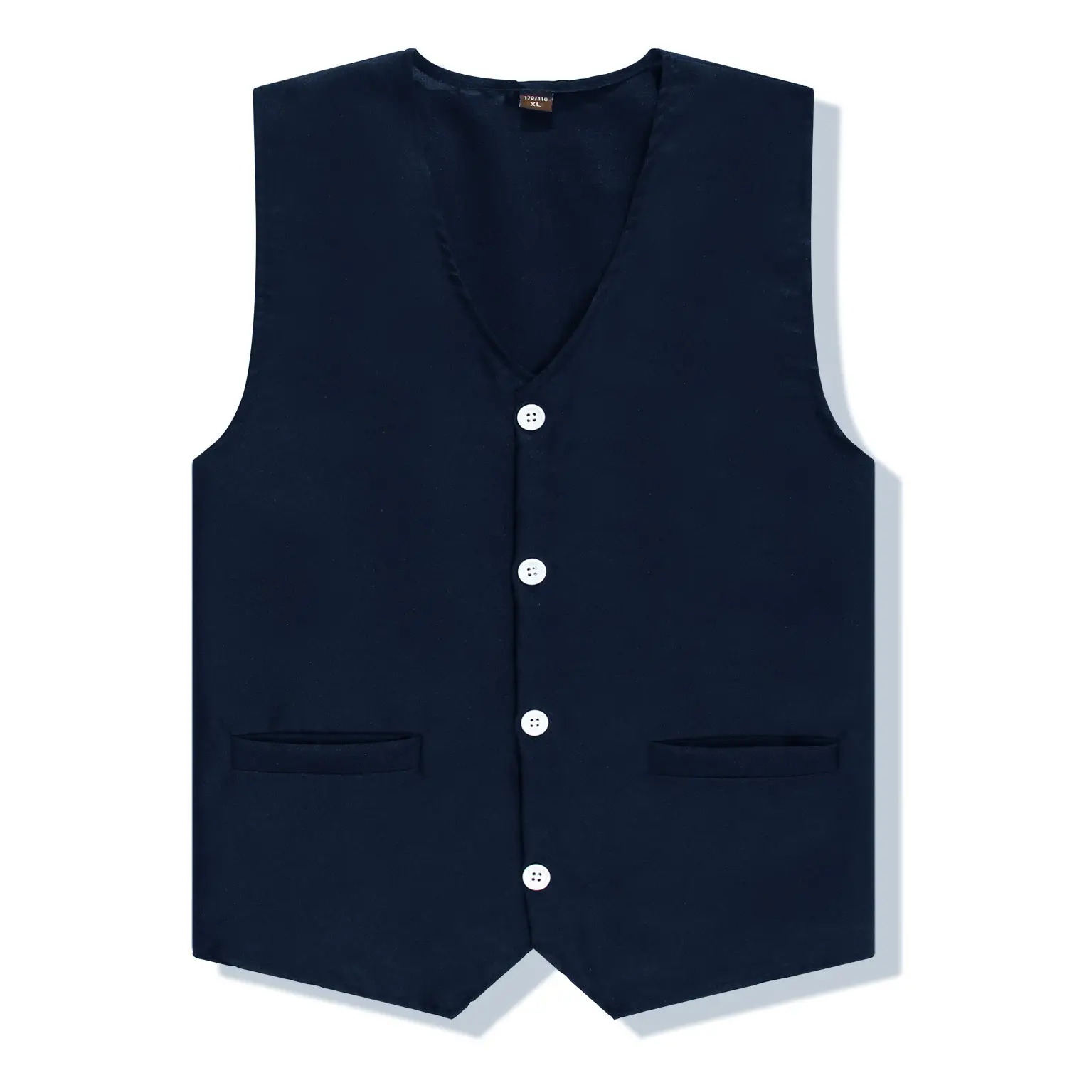 White Sleeveless V-Neck Vests for Men - Image 12