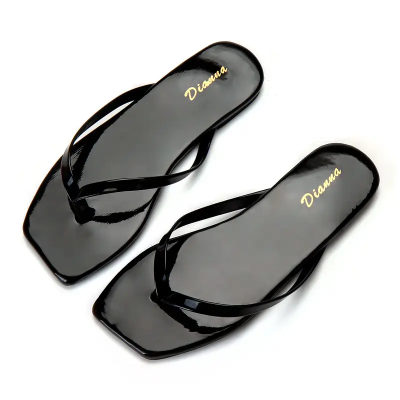 Women's Korean-style Square Toe Sandals Black - Image 1